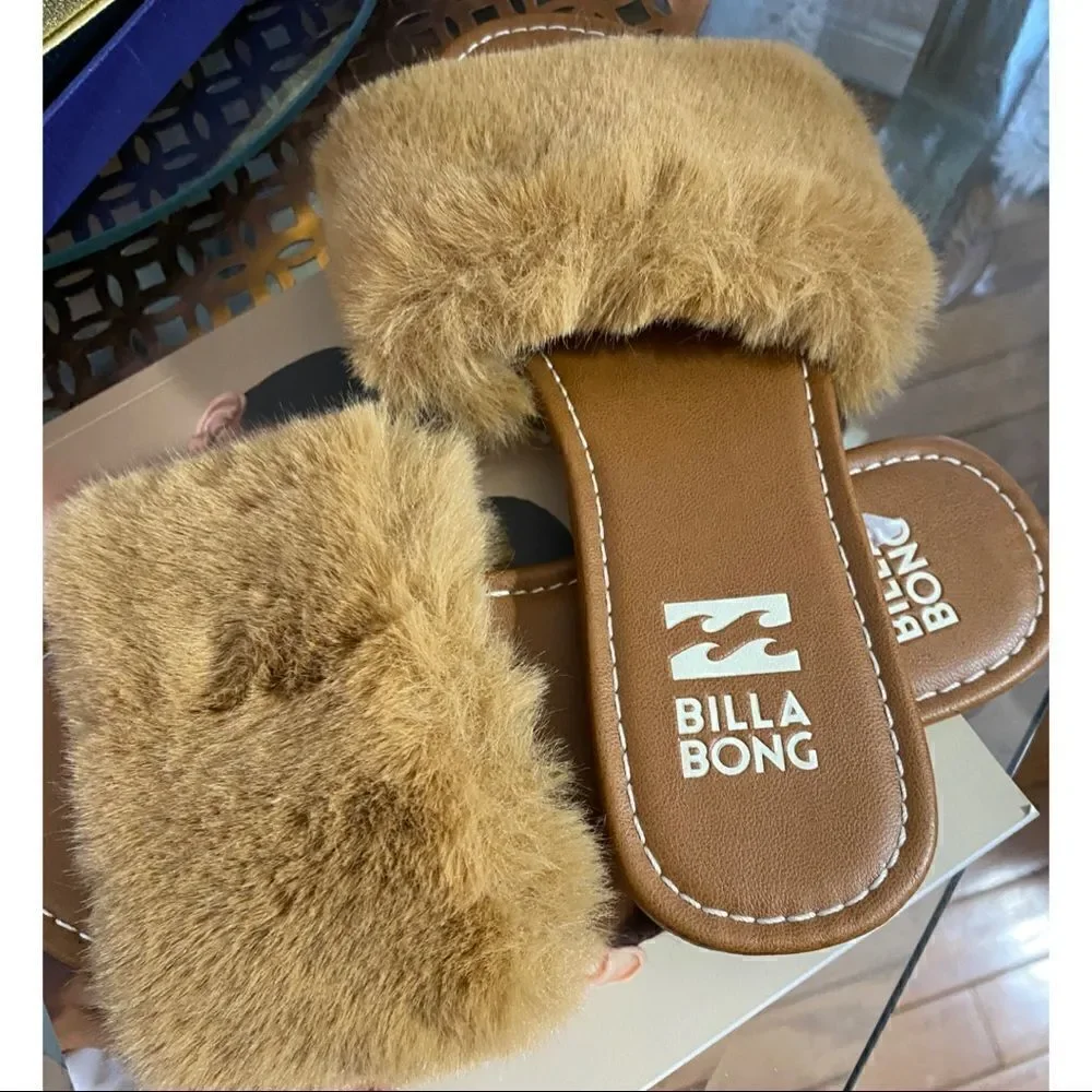billaBong furocious furry sliders sandal sz US6 - Picture 6 of 10